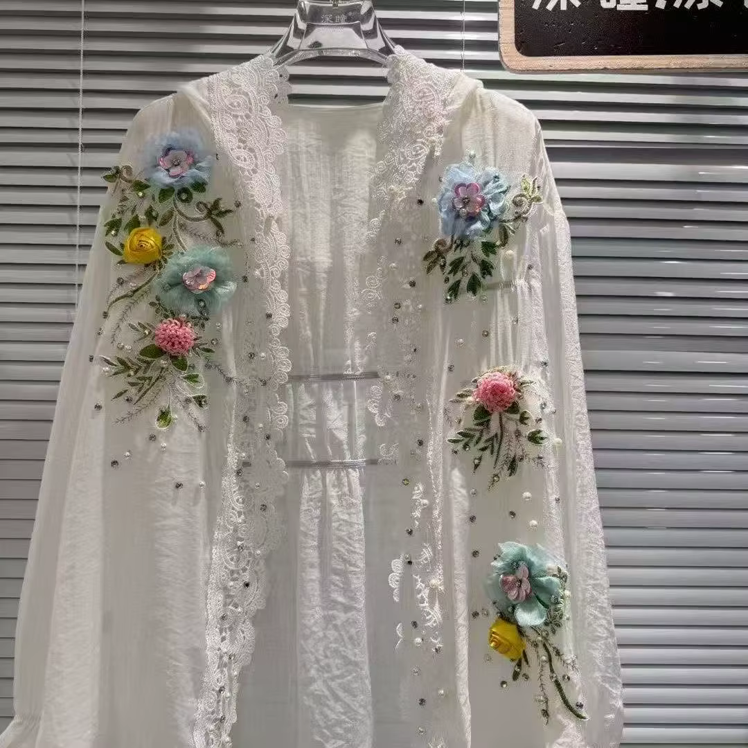 Style de luxe femmes à capuche printemps été lâche décontracté crème solaire chemises Blouses mince 