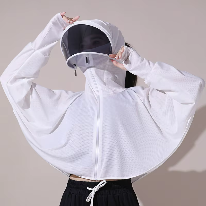 Vêtements d'été de Protection solaire pour femmes, Smock respirant en soie glacée, Protection UV fin