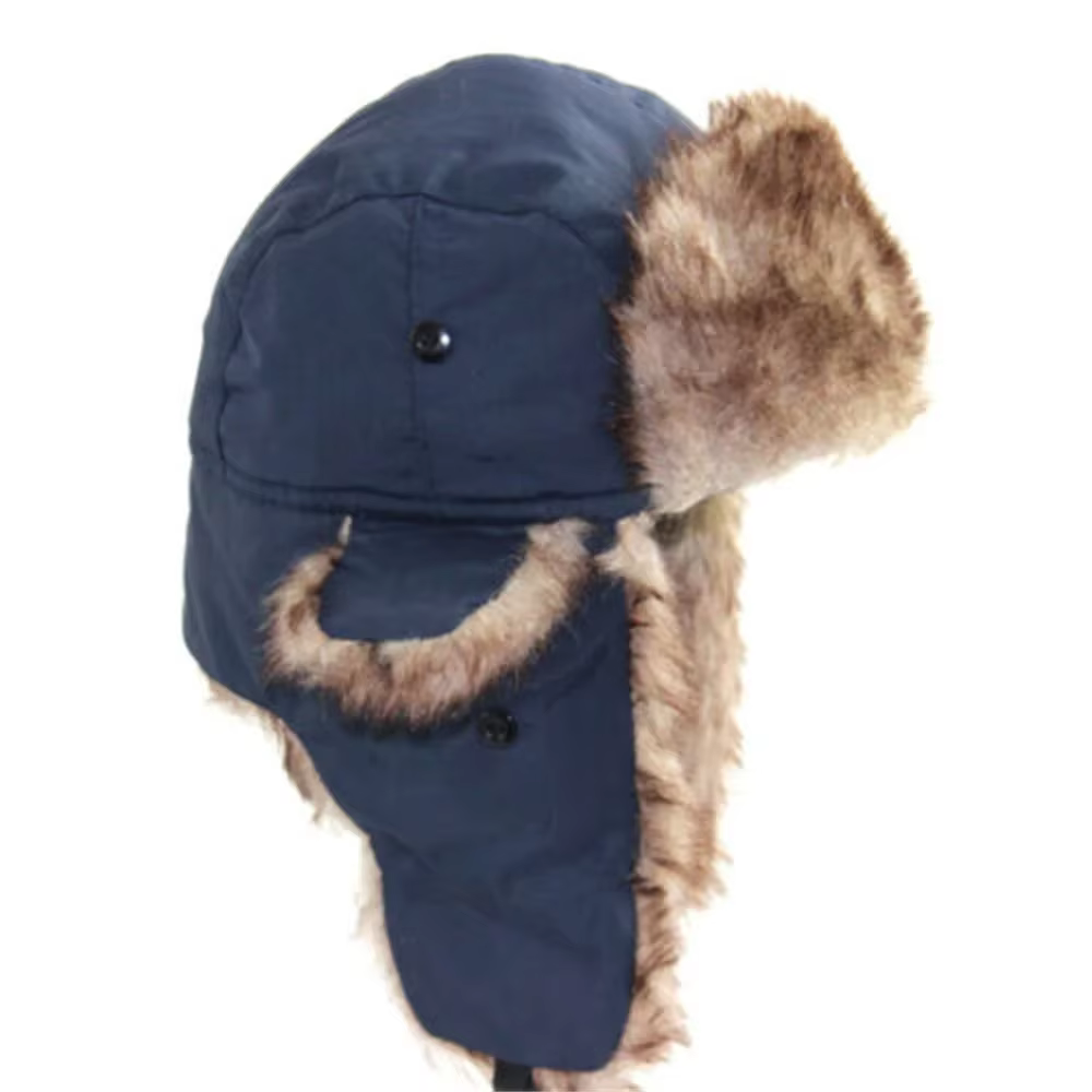 Casquette de trappeur d'aviateur russe chaude avec oreillettes chapeau tricoté d'hiver en plein air 