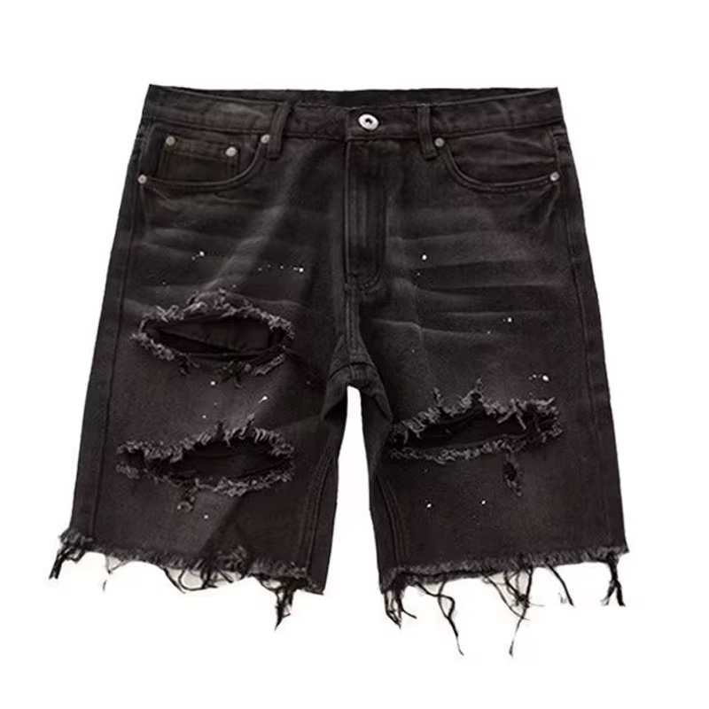 Kakan-nouveau short en jean en détresse d'été pour hommes, jean populaire pour jeunes coréens, coupe