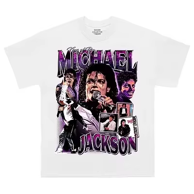 T-shirts imprimés Michael Jackson pour hommes et femmes, manches courtes, style vintage américain, m