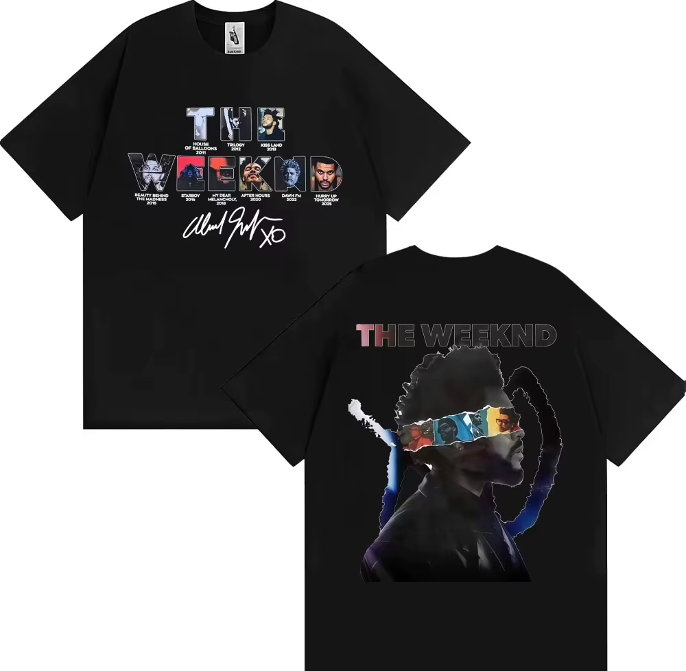T-shirts The Weeknd After Hours Til Dawn European Tour 2026 pour hommes et femmes, vêtements de mode