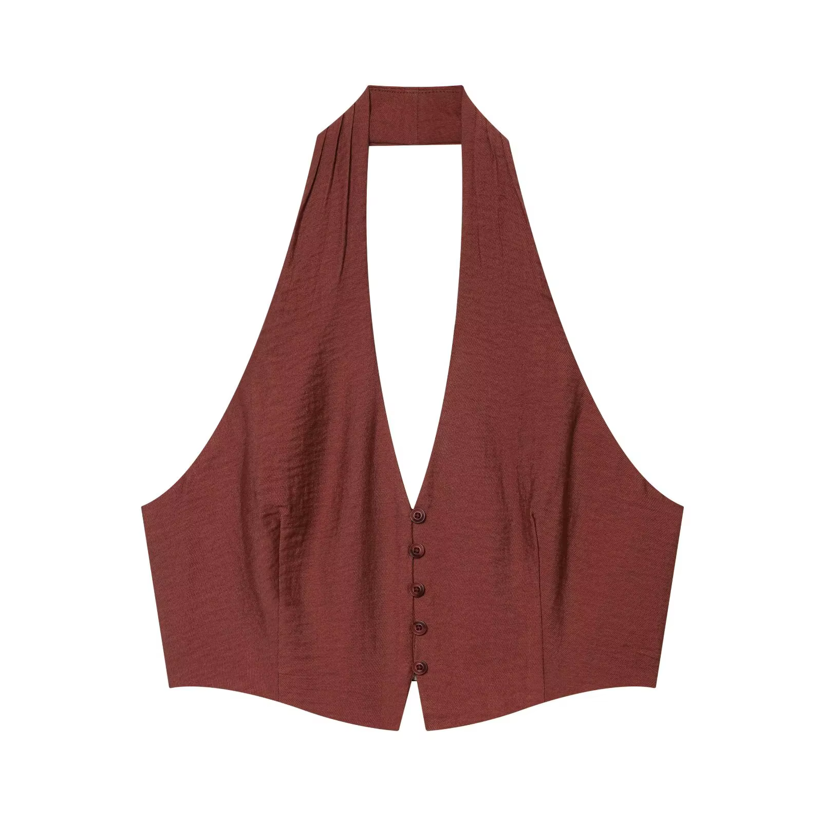 Ensemble 2 pièces d'été pour femme BSAY 2026 : Crop top bohème dos nu à col en V et pantalon large à