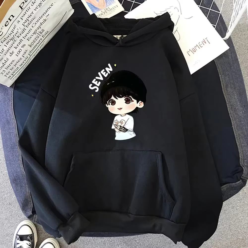 2025 JungKook Seven sweat à capuche femmes Harajuku esthétique drôle Kawaii sweats à capuche unisexe
