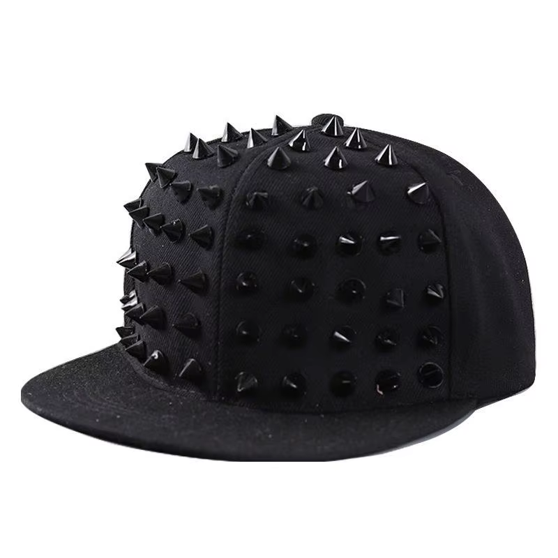 Unisexe Rivet chapeau plat Punk Rock Hip Hop goujon casquettes de Baseball Y2K Casquette Snapback ex