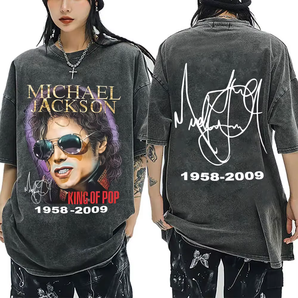 Classique Michael Jackson roi du Pop lavé Vintage T-shirt hommes femmes mode rétro Rock T-shirts hom