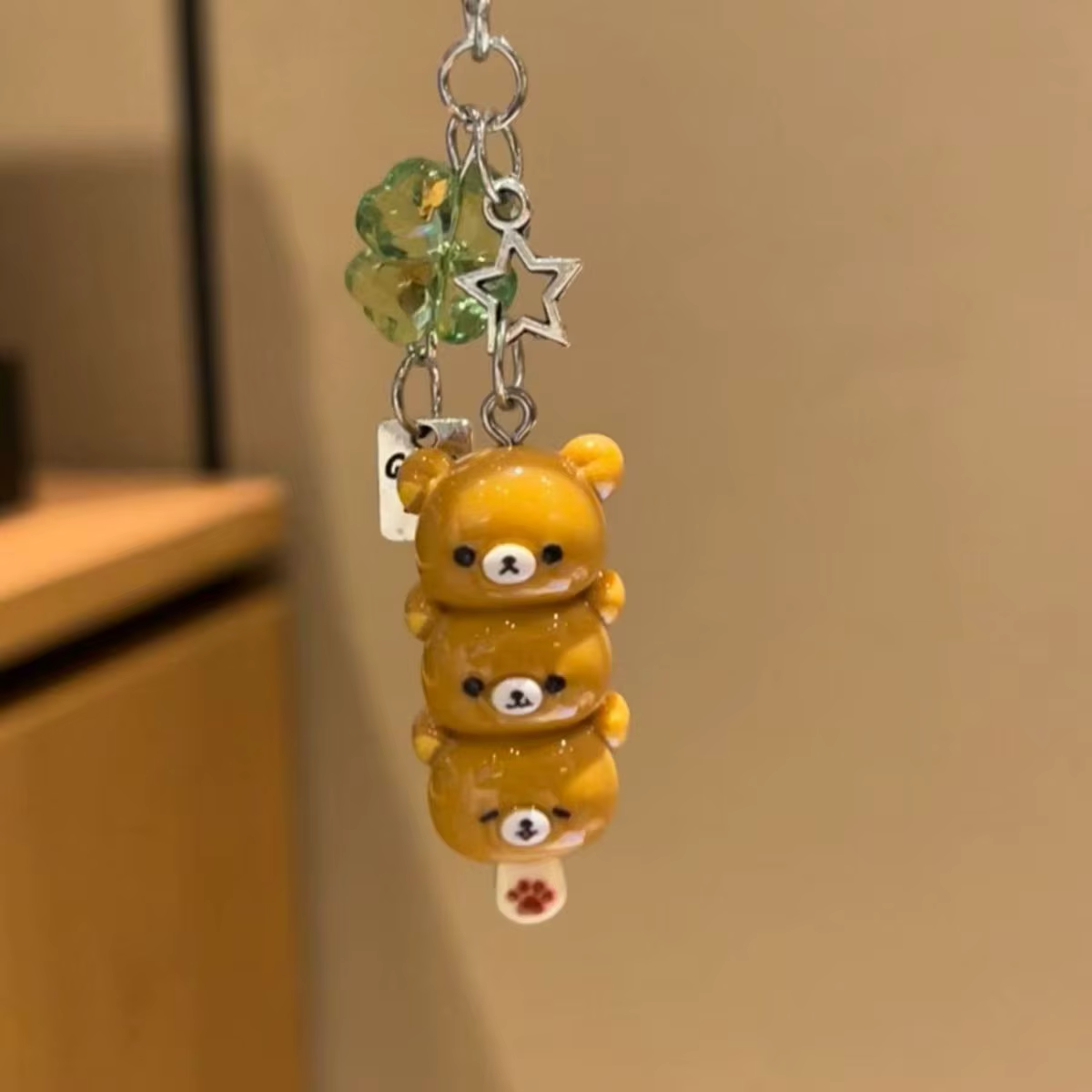 Porte-clés ours Kawaii pour sac à dos, chaîne de téléphone portable, accessoires pour clés, sac d'éc