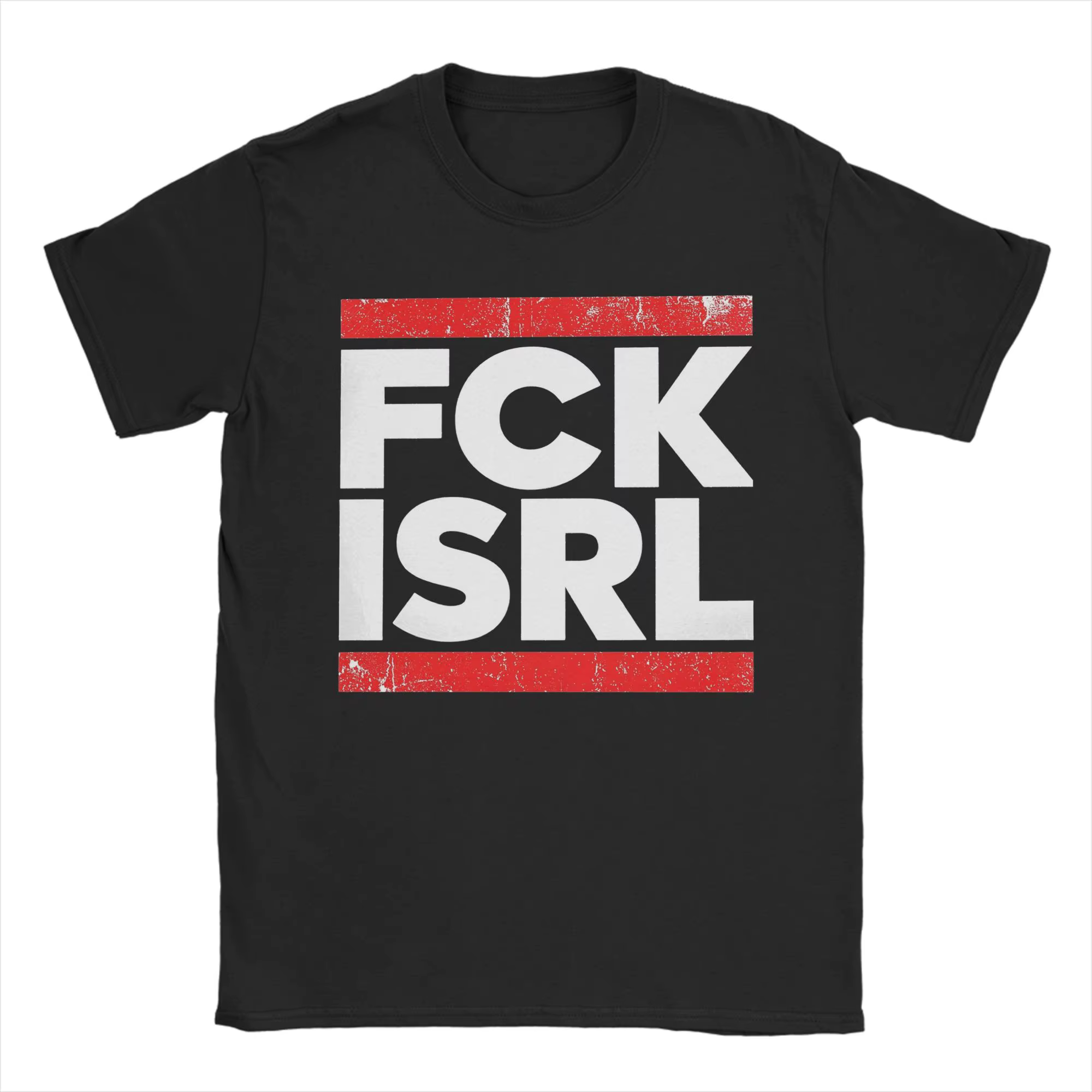 T-shirt imprimé FCK ISRL pour hommes et femmes, vêtements en pur coton