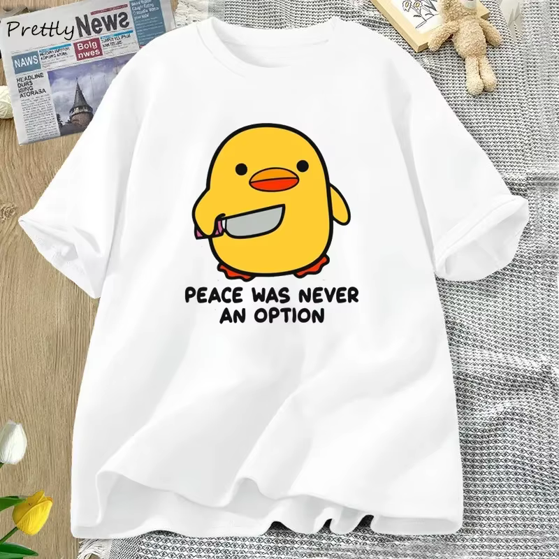 La paix n'a jamais une Option t-shirt Animal mignon drôle oie graphique t-shirts été décontracté à m