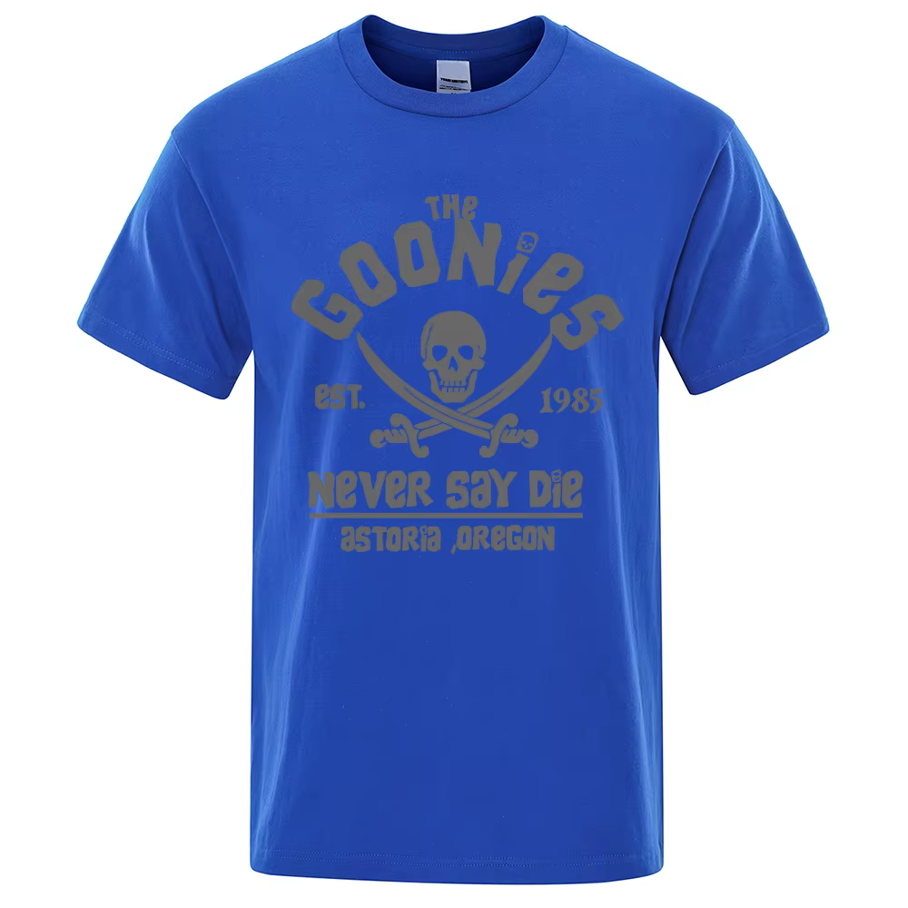 T-shirt Goonies Never Say Die Astoroa Carbonoa pour hommes et femmes, t-shirt en coton surdimensionn