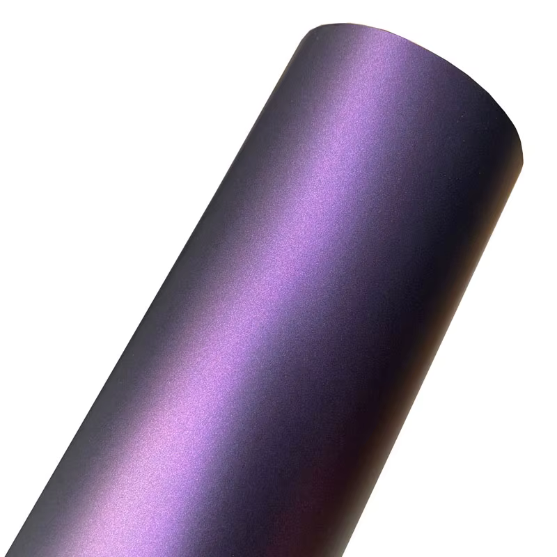 Film de protection de voiture en vinyle métallisé ultra mat violet fantôme PET avec technologie anti