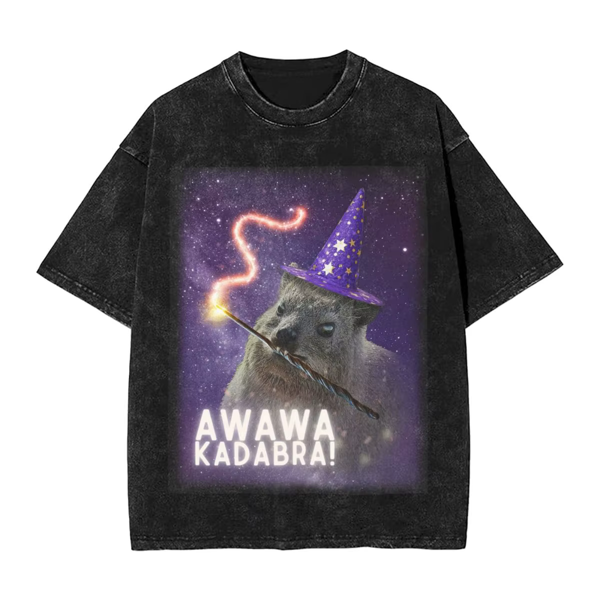 Awawa Kadabra Rock Hyrax assistant Hip Hop T-Shirts à manches courtes hauts délavés T-Shirts Streetw