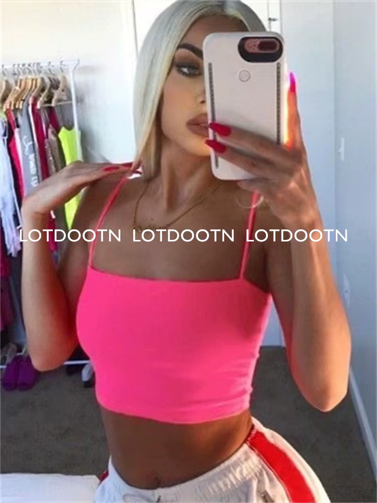 LOTDOOTN femmes Sexy dos nu mode gilet vert Fluorescent Camisole femmes couverture en Nylon femmes a
