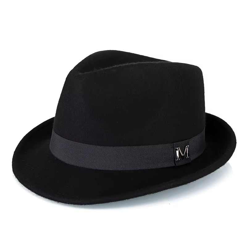 Hommes hiver épais chaud feutre Fedora chapeaux laine Gentleman Jazz casquette homburg mâle classiqu