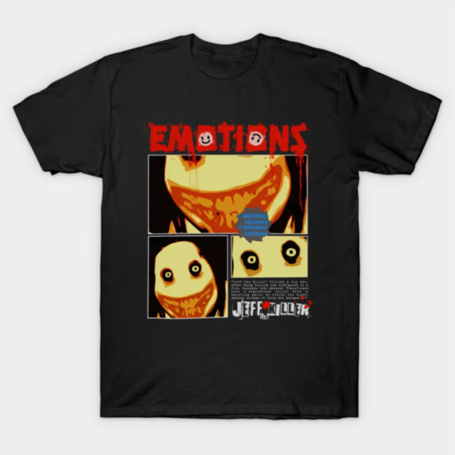 Jeff The Killer Creepypasta T-shirt pour hommes femmes 100% coton t-shirts à manches courtes hauts J