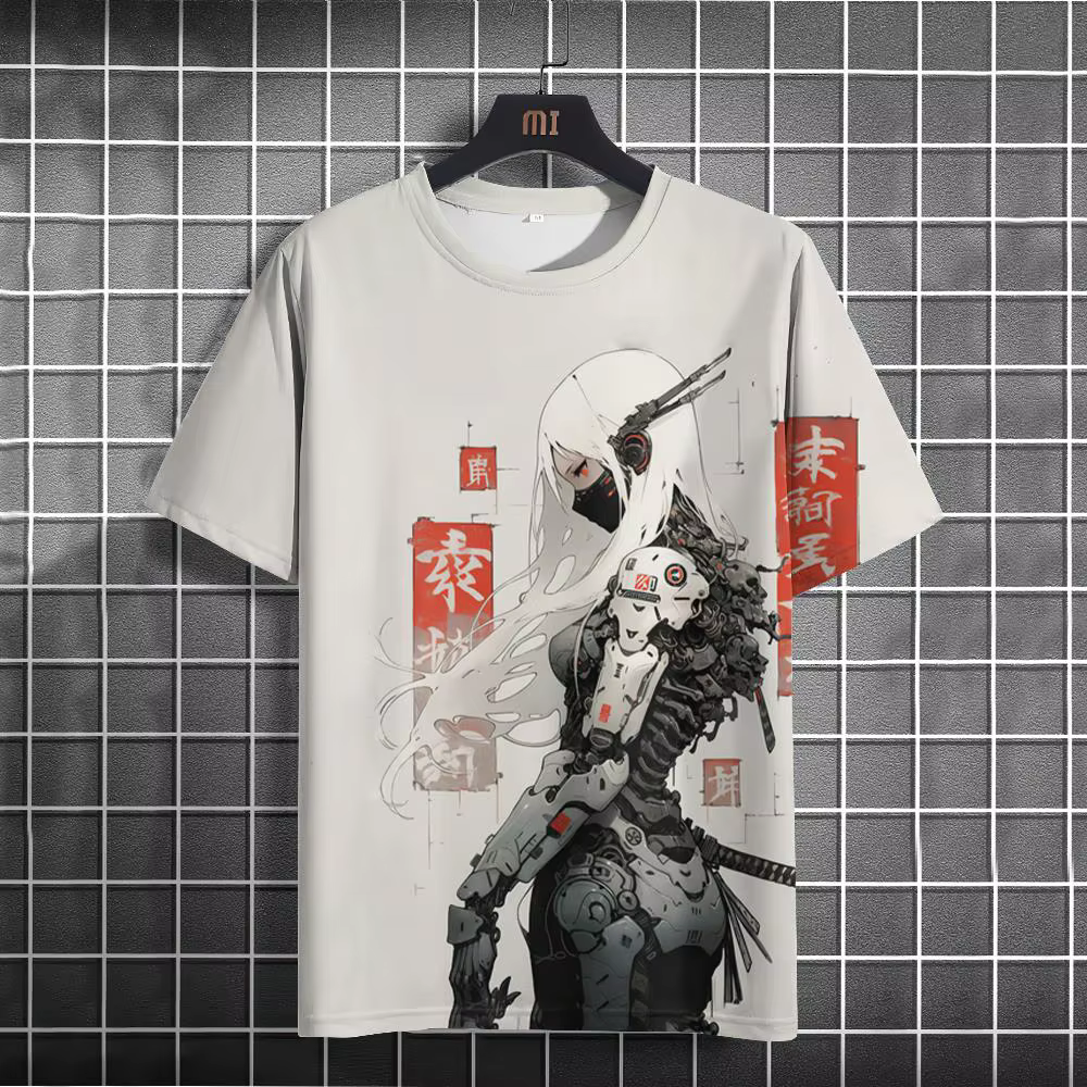 T-Shirt Japonais à Manches Courtes pour Homme, Vêtement d'Extérieur avec Impression Graphique Rick M