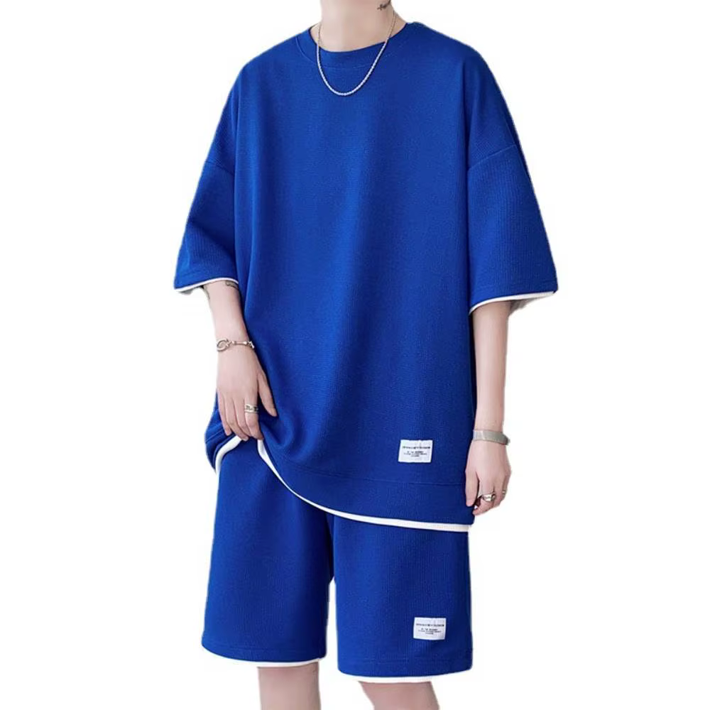 OPEL voiture homme survêtement 2 pièces ensembles nouveau gaufre col rond t-shirt et Shorts vêtement