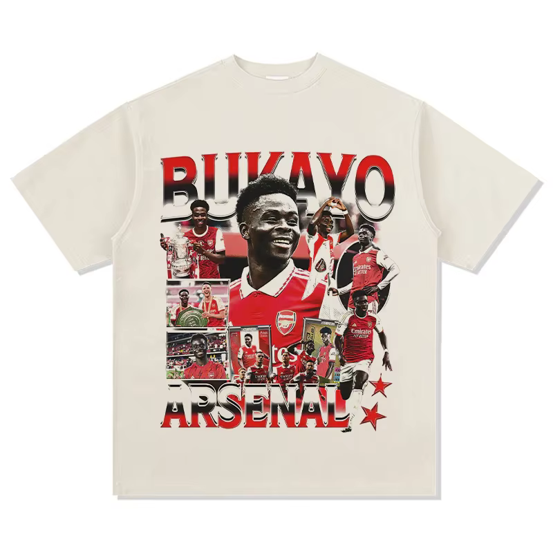 Bukayo Saka 100% coton t-shirt de football pour hommes maillot d'Arsenal chemise commémorative été u