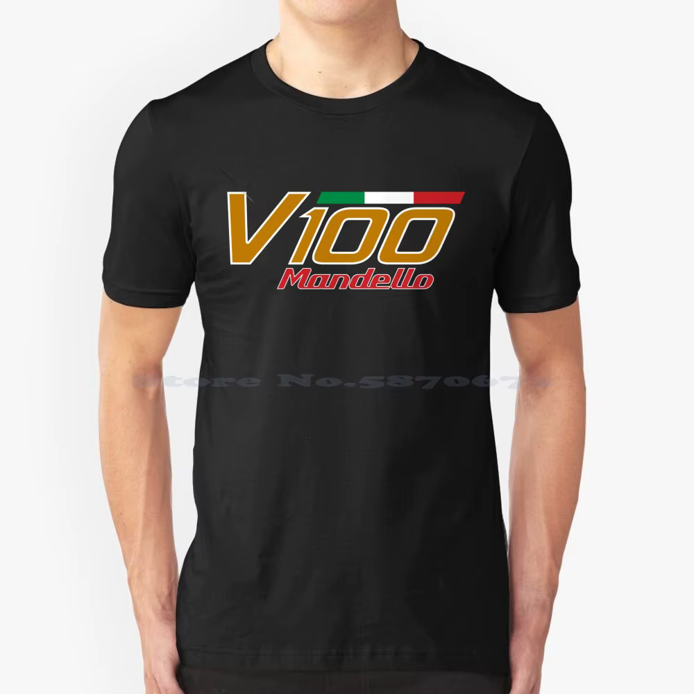 T-shirt Mandello V100 pour moto, 100% coton, moto Guzzi, vélo italien