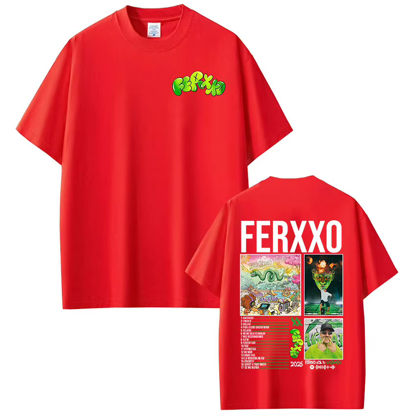 Rappeur Feid Ferxxo Tour 2025 T-shirt hommes femmes vêtements mode Hip Hop T-shirts coton décontract