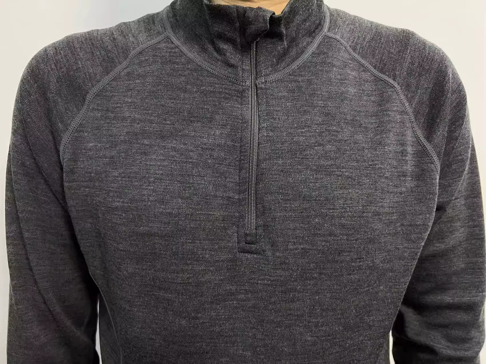 T-shirt Thermique à Manches sulfpour Homme, 100% Laine Mérinos, Couche de Base, Top 1/2 Zip, Randonn