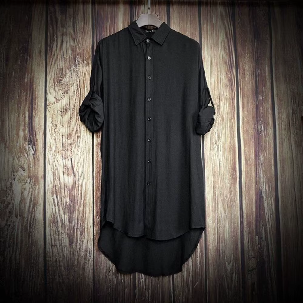 XS-5XL hommes mi-long Couple chemise décontractée Streetwear mode Version coréenne jeunesse Campus à