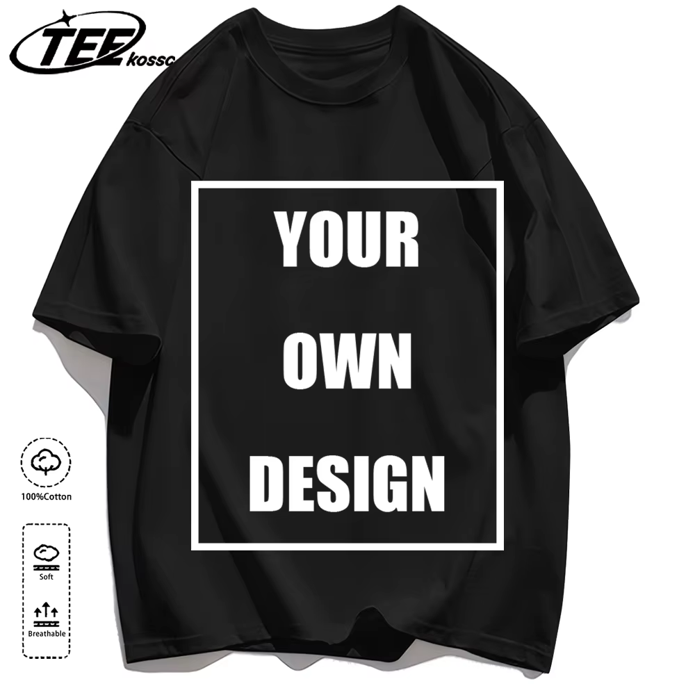 T-shirt personnalisé pour homme 100% coton, création de votre design, logo, texte, pour homme et fem