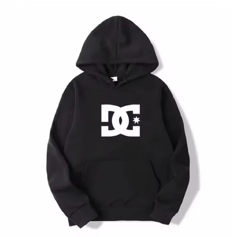 Sweat à capuche unisexe DC Letter, style simple, manches longues, tendance streetwear automne-hiver,