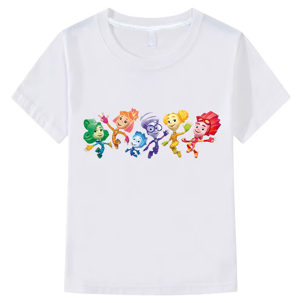 T-shirt manches courtes en coton pour enfant, garçon et fille, estival et humoristique, avec le dess