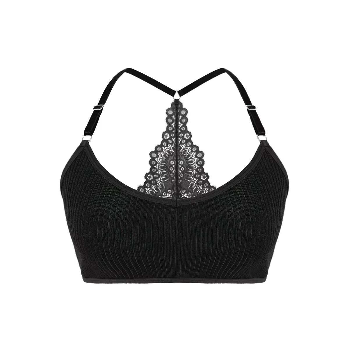 Soutiens-gorge côtelés sans dos pour femmes noires, brassière respirante, camisole, nouvelle lingeri