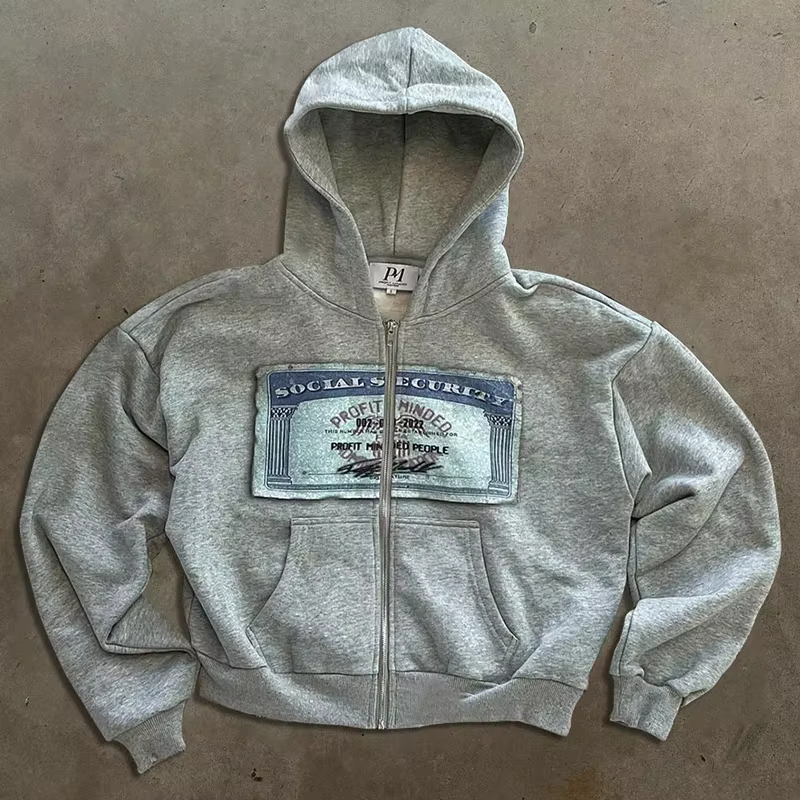 Sweat à capuche réversible décontracté pour hommes, vêtements de rue, surdimensionné, fermeture écla