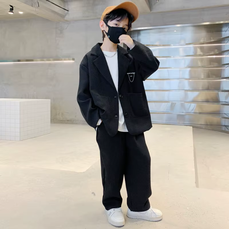Ensemble deux pièces Blazer et pantalon pour garçon, tenue tendance pour enfant de 8, 10, 12 et 13 a