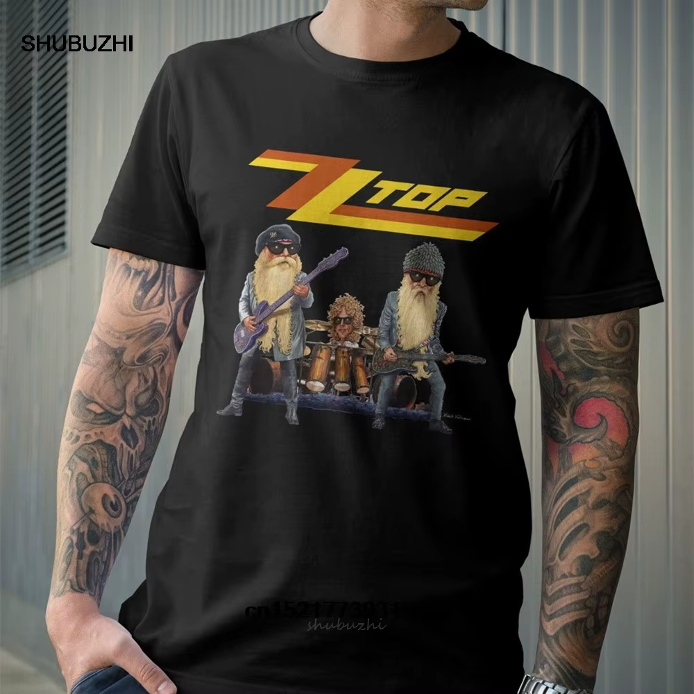 T-shirt homme et femme, estival et humoristique, en coton, marque classique ZZ Top Rock Band teesh34