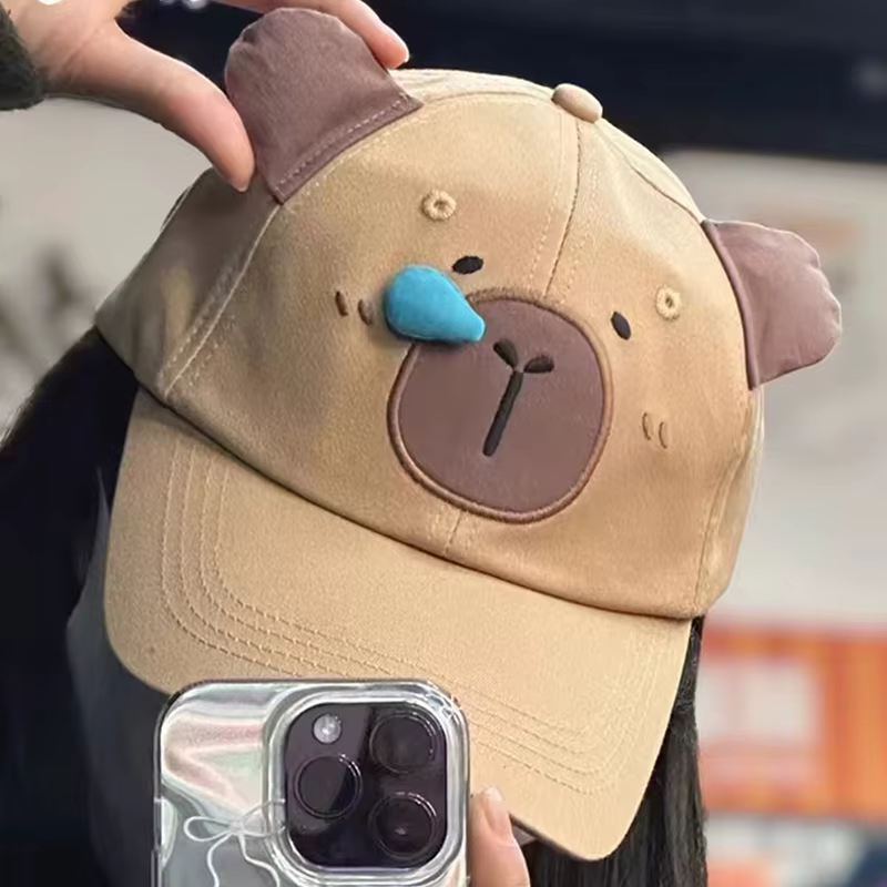 Capybara-Casquette de baseball brodée pour couple, chapeaux de papa anti-soleil, casquette de golf r