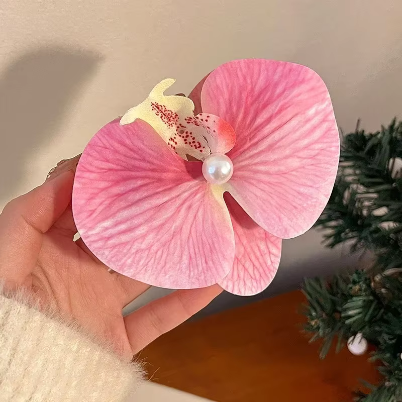 Accessoires pour cheveux fleur pince à cheveux ornement de cheveux orchidée rose orchidée épingle à 