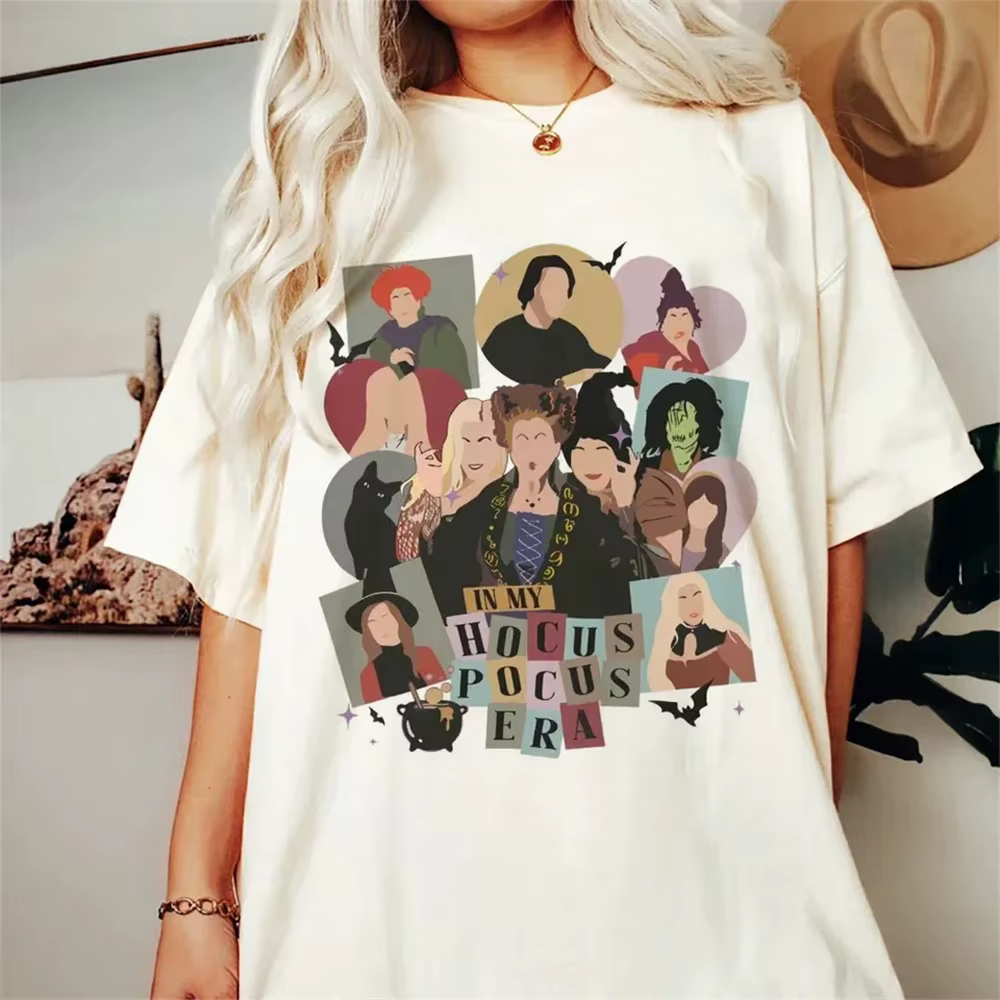 Hocus Pocus Streetwear Top pour femmes, T-shirt graphique pour filles, Vêtements Manga, Y2K