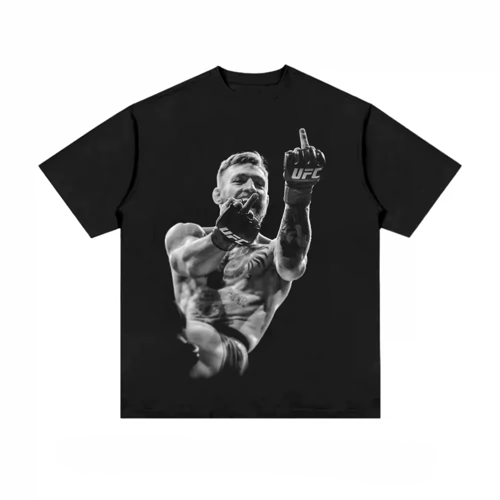 T-shirt Homme 2026 Conor McGregor Imprimé Geste Harajuku Y2K Oversize Coton Streetwear Urbain Vintag