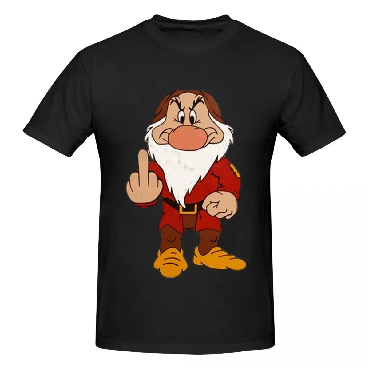 T-shirt nain grincheux pour hommes Économie respirants en coton Économie courts à col rond pour homm