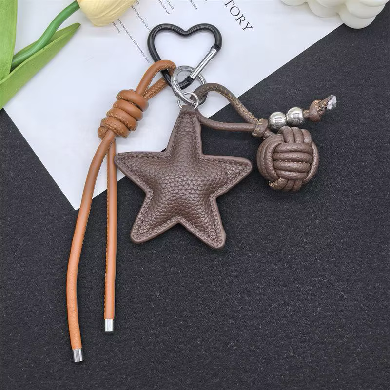 Leather Star Maillard Bag Pendant Bag Hanger Car Keychain Jewelry Gift Decoration Accessories