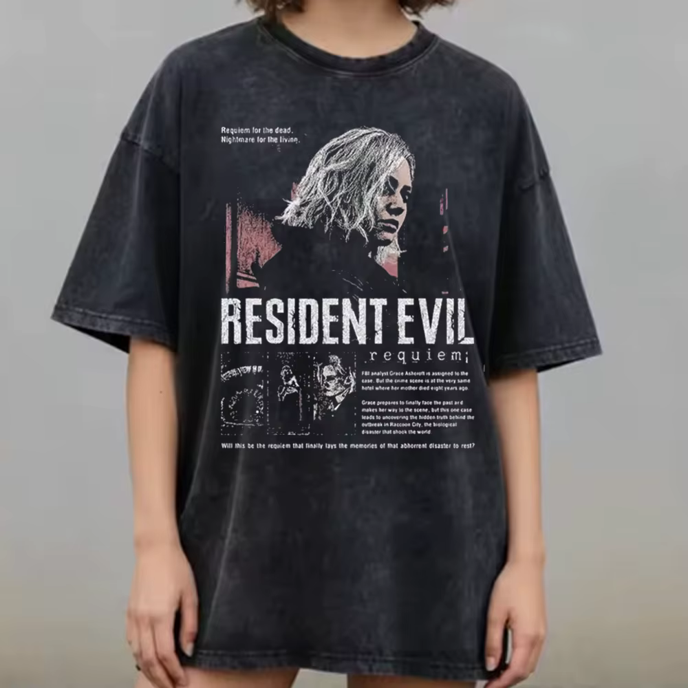 T-shirt Leon Kennedy Resident Evil pour hommes et femmes, en coton, Streetwear, jeu Biohazard