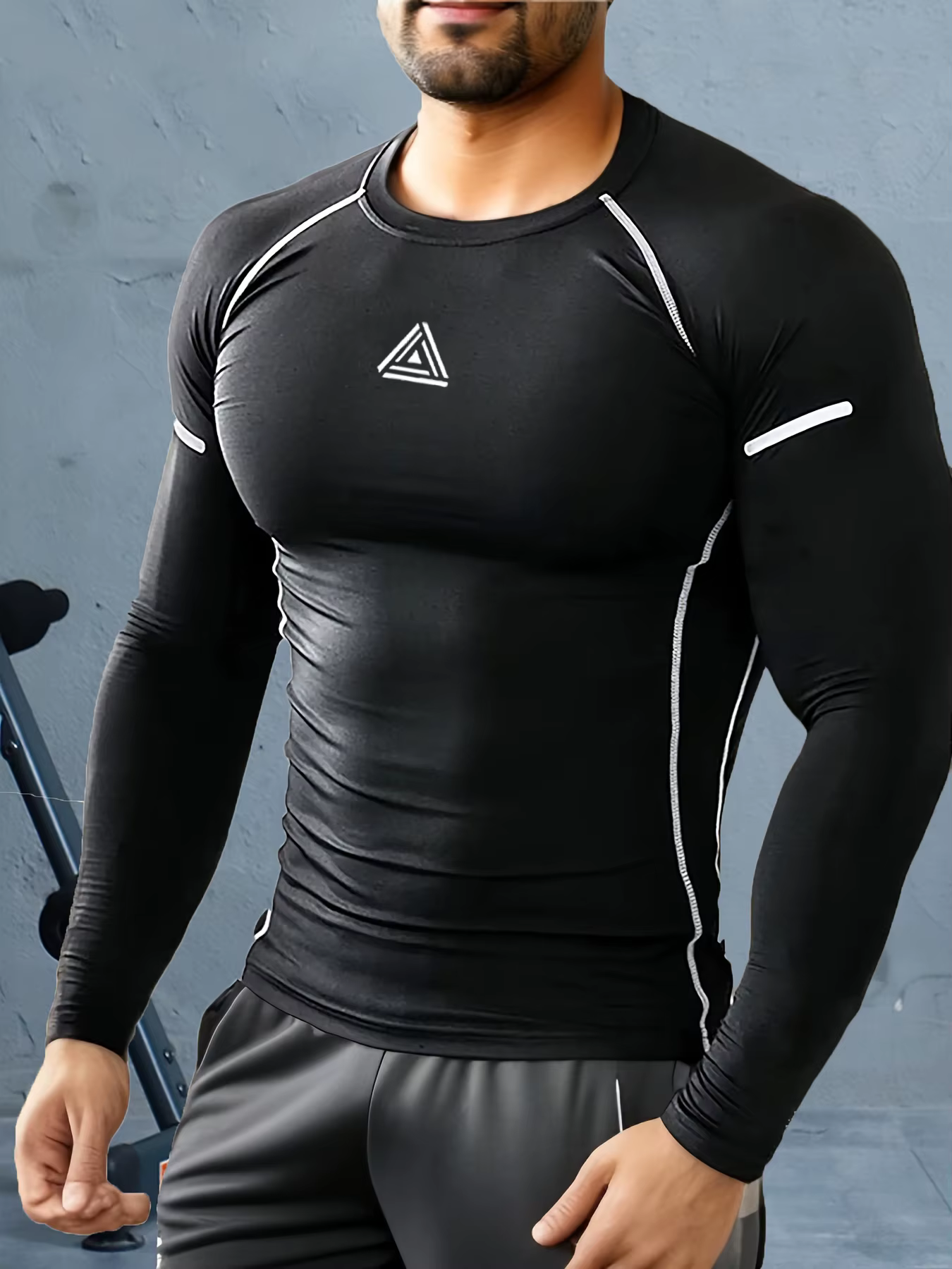 T-shirt de sport à manches longues pour hommes