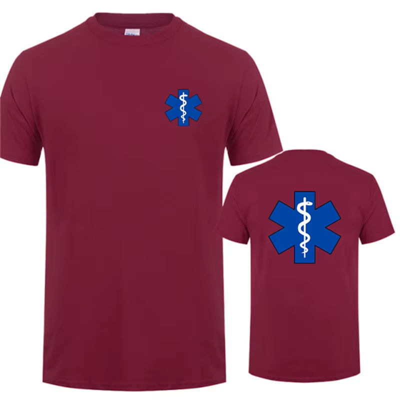 T-shirt imprimé EMT Emergency Ambulance pour hommes et femmes, mode été, streetwear, col rond, décon