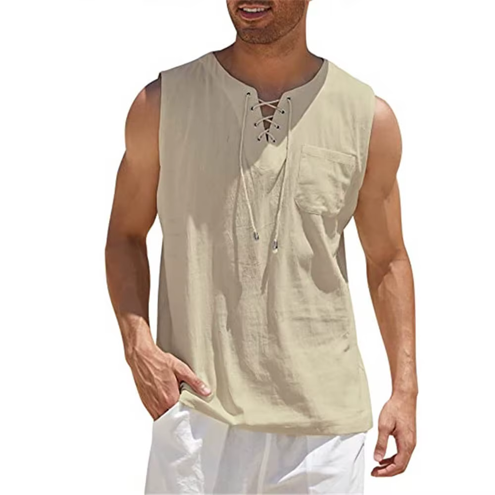 Débardeur léger pour hommes, T-Shirt d'été sans manches, couleur unie, ample, respirant, décontracté
