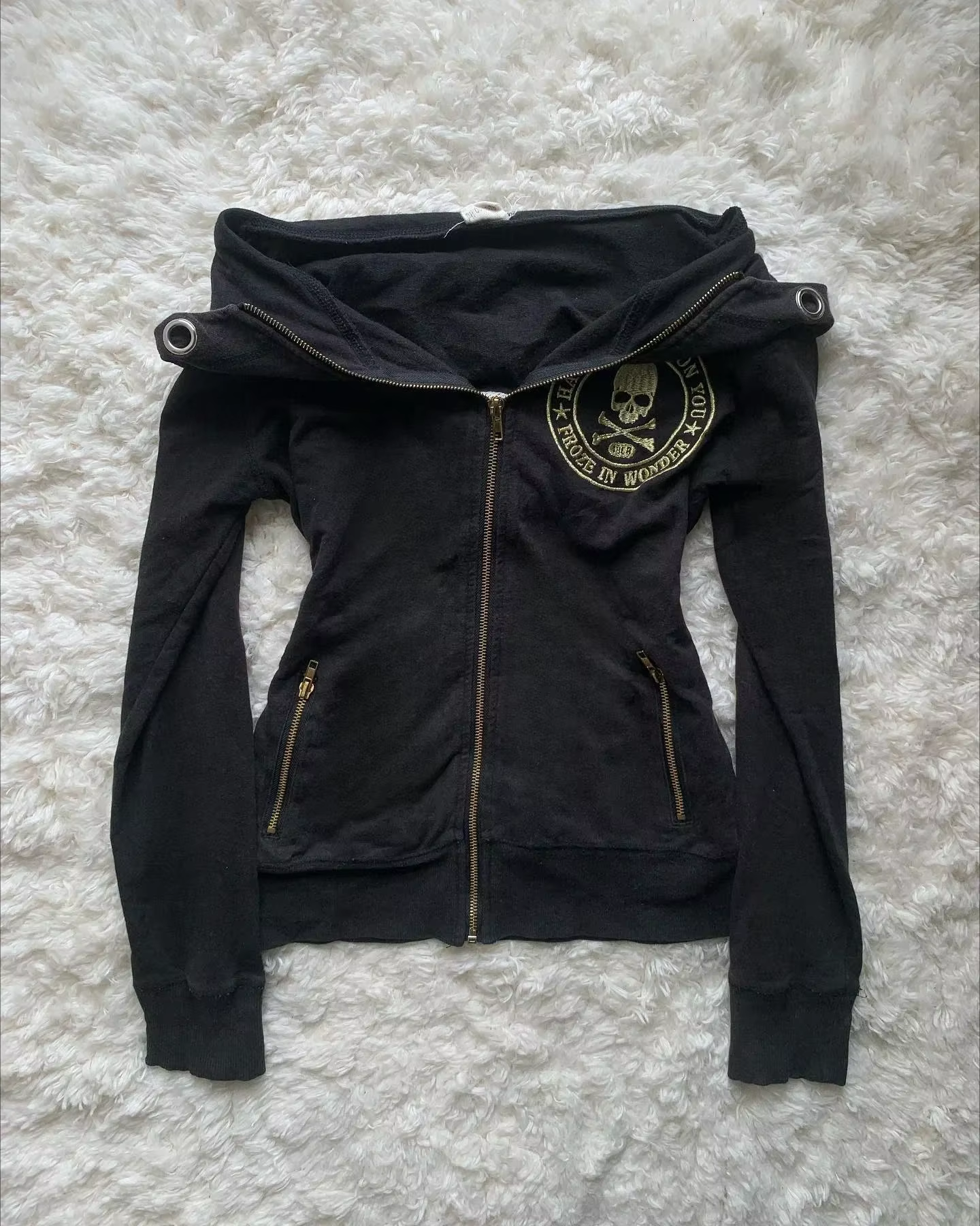 Sweat à capuche gothique pour hommes et femmes, Y2K, aile d'ange, Hip Hop, strass scintillants, rétr