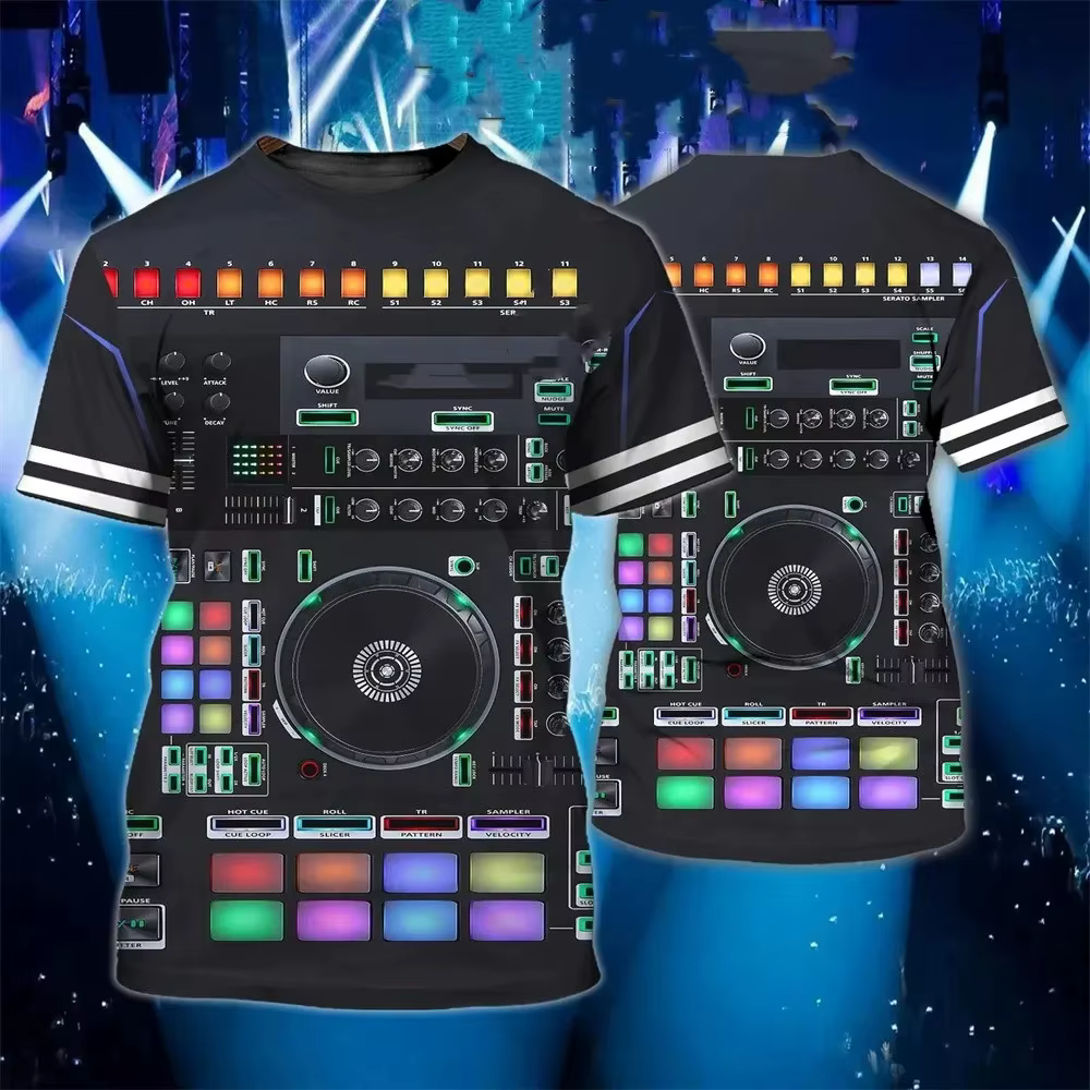 T-shirt à manches courtes à col rond pour hommes, T-shirt DJ Rock, Bar, Discothèque, ix, Mode, ChimM