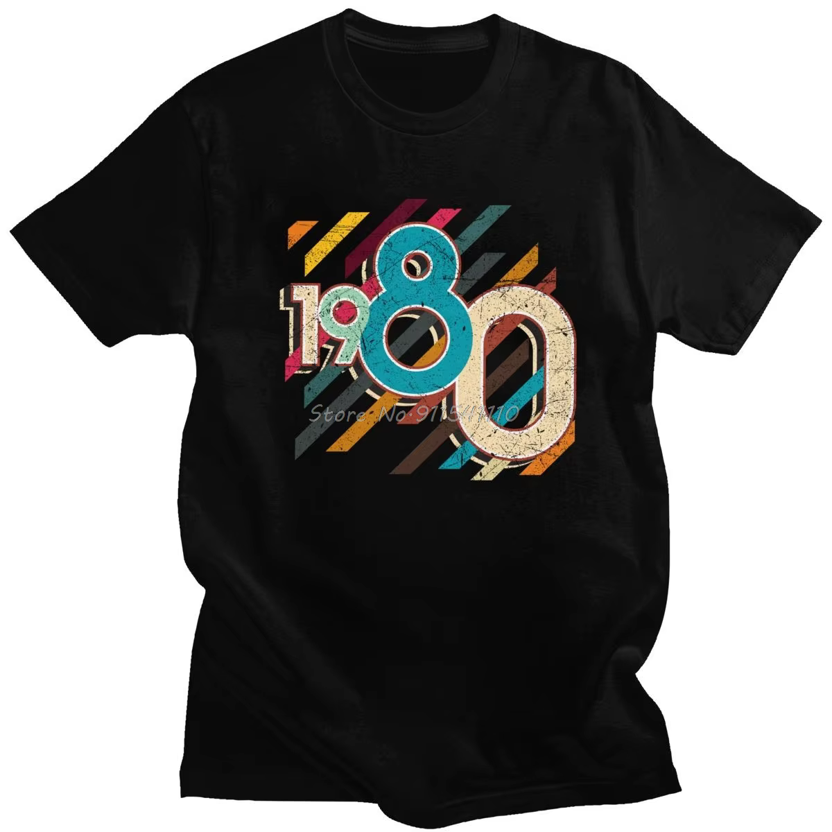 T-Shirt rétro Vintage pour hommes, tendance, né en 1980, en coton, unisexe, surdimensionné, cadeau d