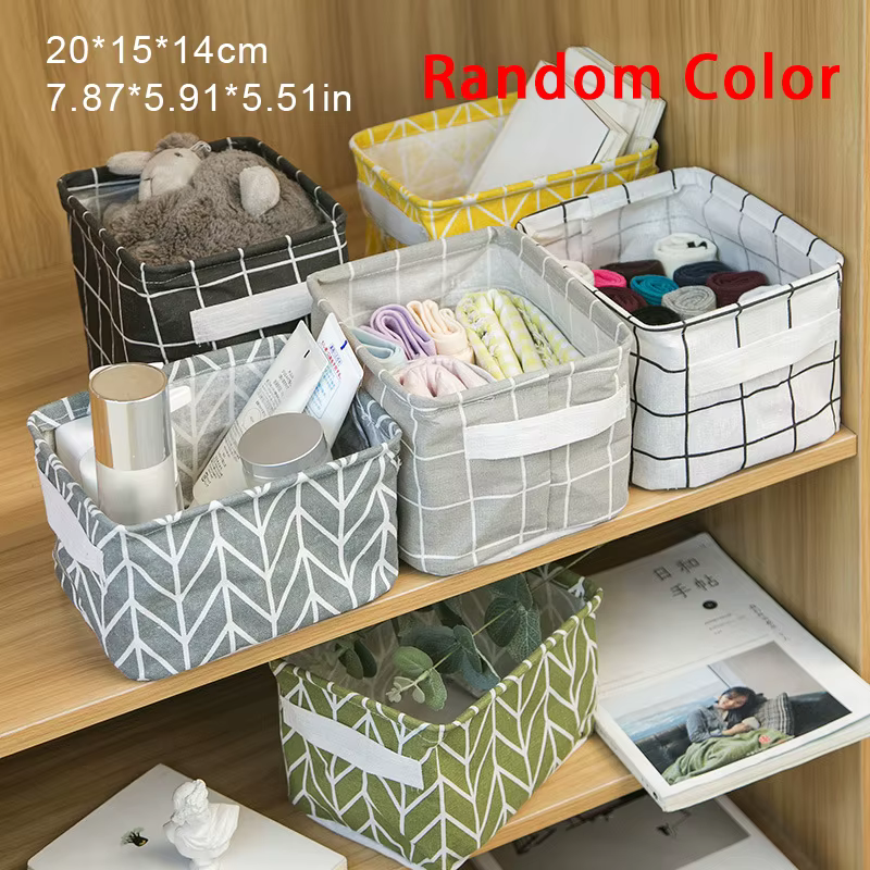 Panier de rangement pour salon, panier à linge pliable en lin, panier de rangement pour sous-vêtemen