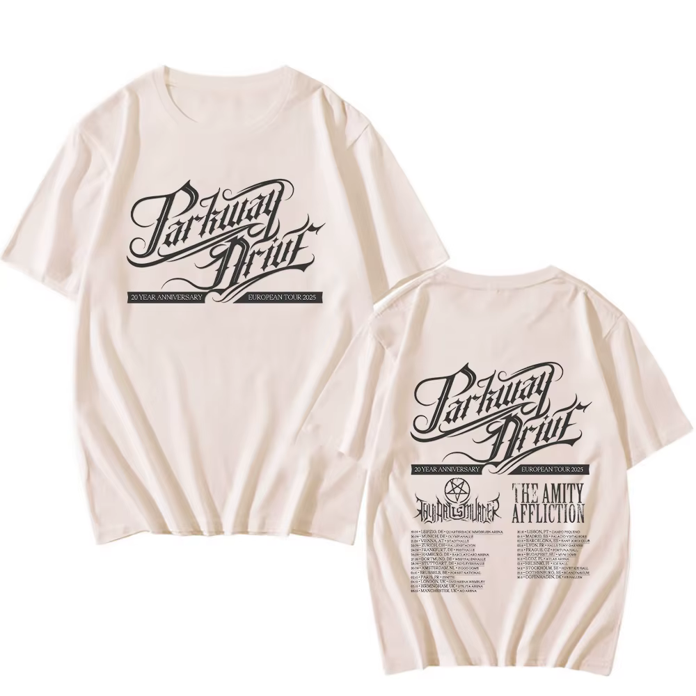 T-shirt Parkway Drive 20 ans de travailleurs, en coton, vintage, unisexe, de haute qualité, été, 202