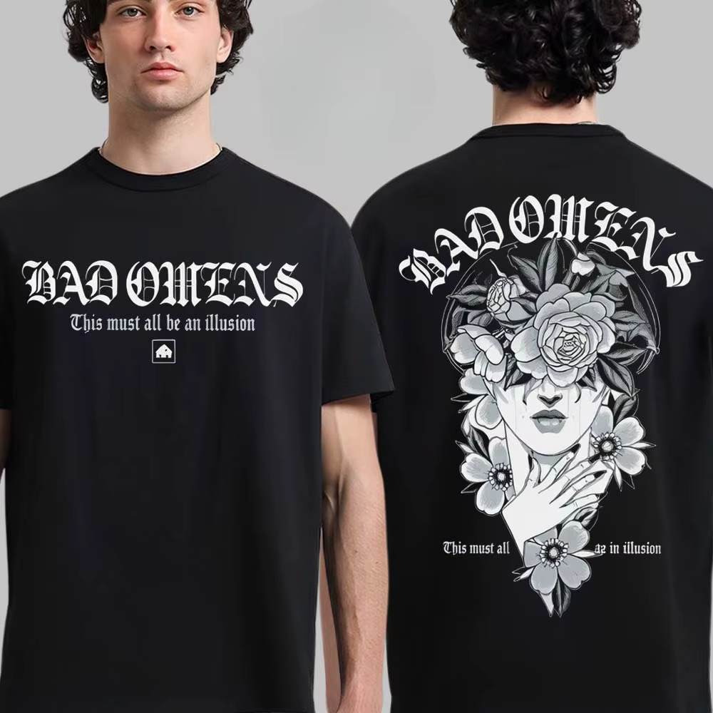T-shirt unisexe en coton Hot Bad Omens, manches courtes, tendance, de marque, de luxe, décontracté, 
