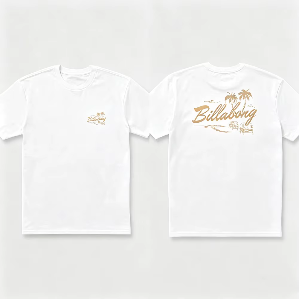 T-shirt à manches courtes respirant et décontracté Billabong pour hommes et femmes, imprimé logo sur